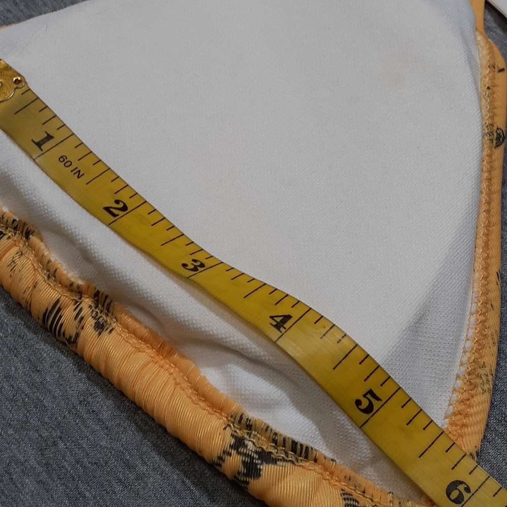 Sinful Rome Yellow Plaid Bikini Top Medium Yellow NWT - Picture 11 of 12